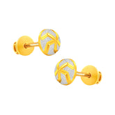 22k Two Tone Gold Ball Bead Earrings with gold weight of 1.75g.